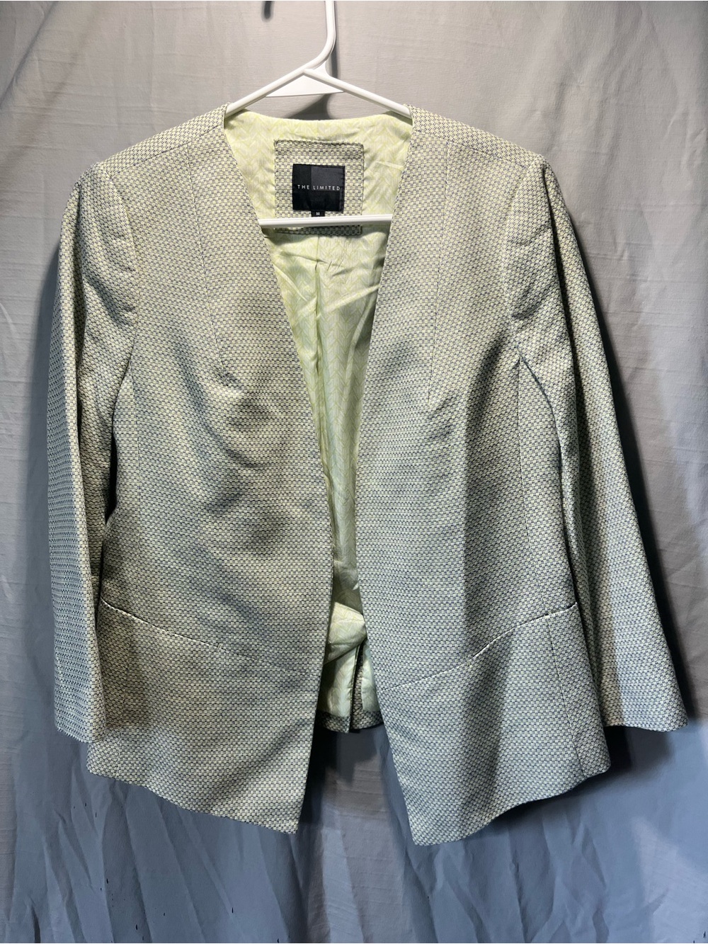 The Limited Light cream Textured Open Blazer med